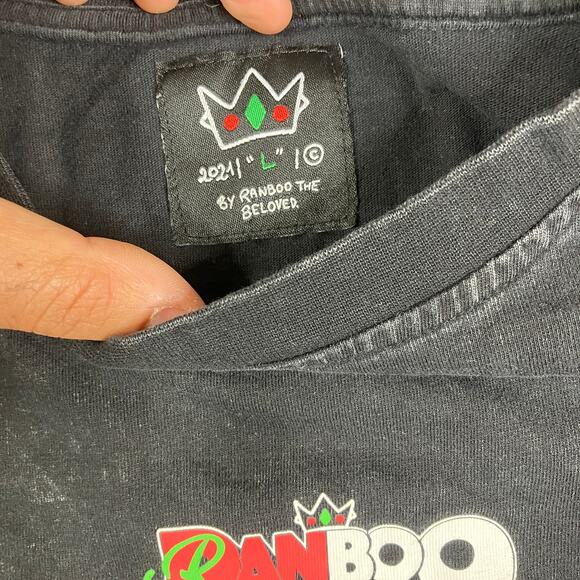 Ranboo T-Shirt Men's L Black Graphic Print Cotton Short Sleeve YouTuber Merch - Picture 5 of 9